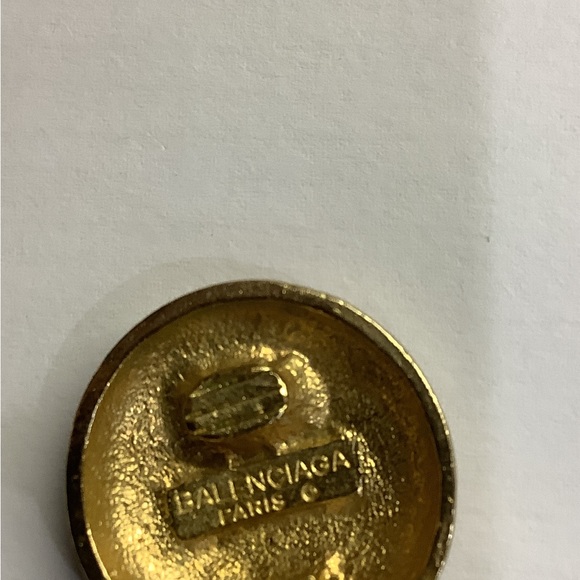 Balenciago Earrings Paris Brown Enamel & Gold Tone Vintage Clips in good vintage - Picture 7 of 7